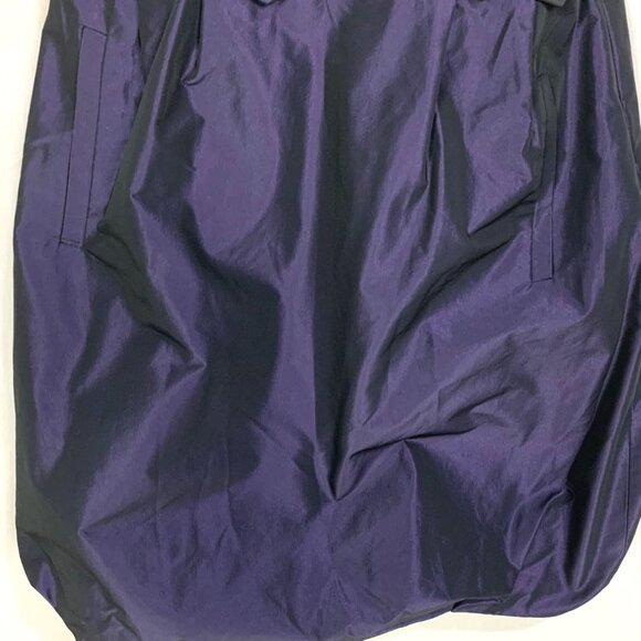 Strapless Pleated Bubble Hem Mini Cocktail Dress Fit Flare Size 4 Purple Taffeta - Picture 4 of 12